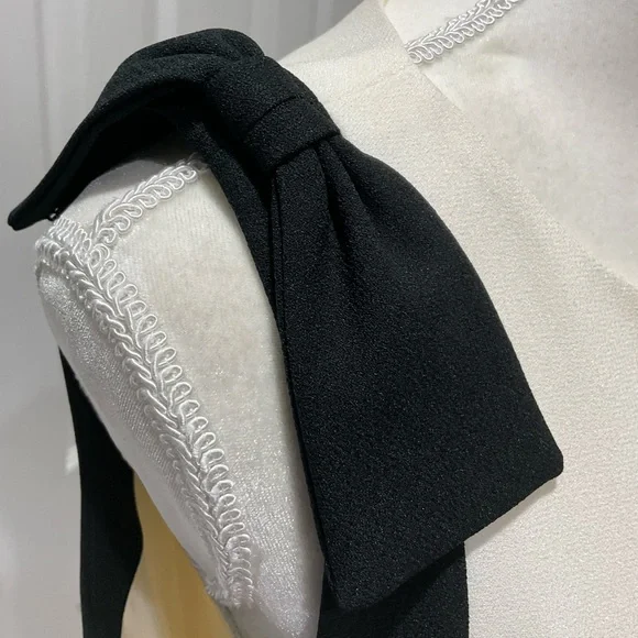 🌱NWT Talbots Women’s Maxi Black/White Shoulders Bows Details, Size 6 - Picture 7 of 13